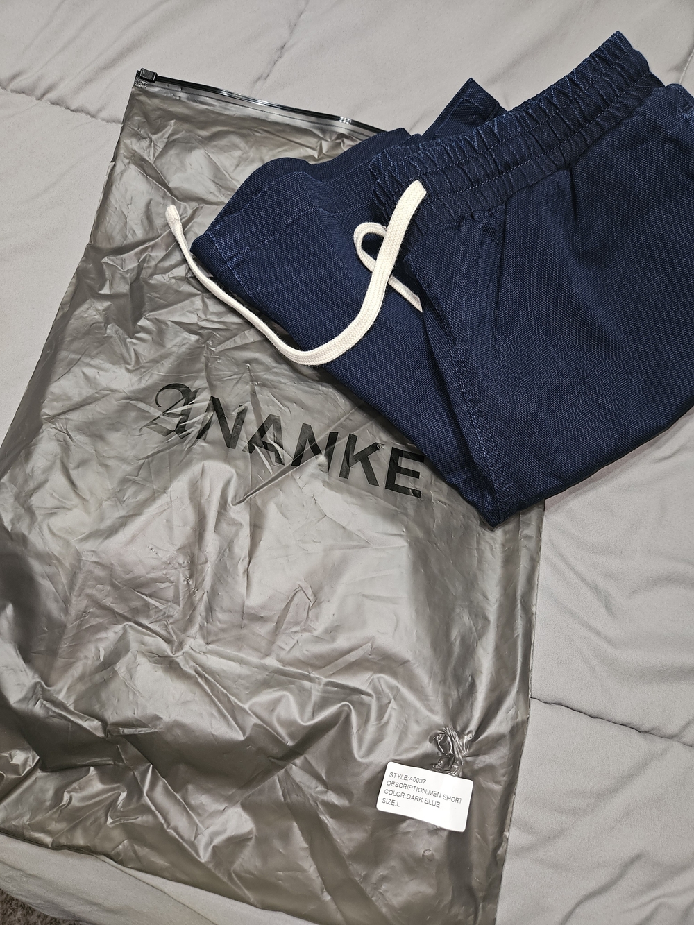 Men's Navy Drawstring Jogger Shorts